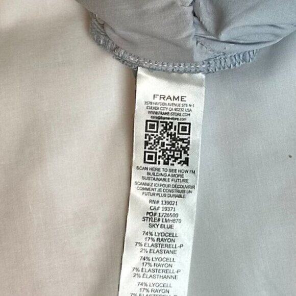 Frame LHomme Slim Men Jeans Size 38X32 Blue Straight Leg Comfort Stretch Twill - Picture 16 of 16